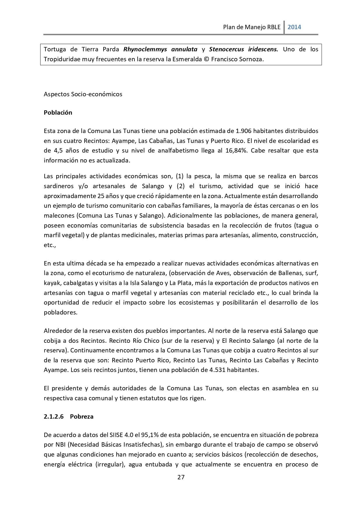 Plan de manejo